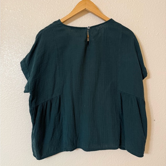 Madewell Deep Teal Blouse - Picture 2 of 3